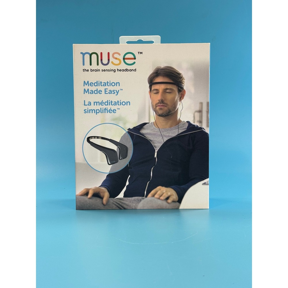Muse Brain Sensing Meditation Headband MU-02 EEG Bluetooth Used w/ Box